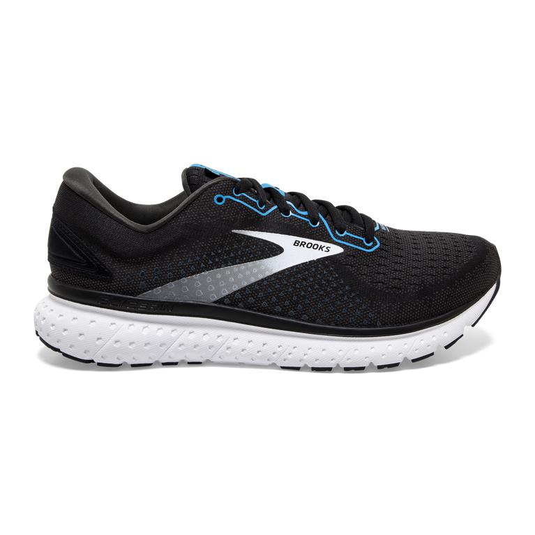 Brooks GLYCERIN 18 Road Running Shoes Mens Online - Black/Atomic Blue/White (YJC843610)